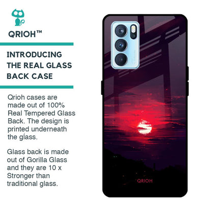 Morning Red Sky Glass Case For Oppo Reno6