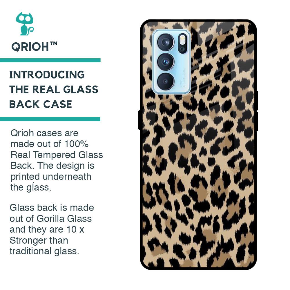 Leopard Seamless Glass Case For Oppo Reno6