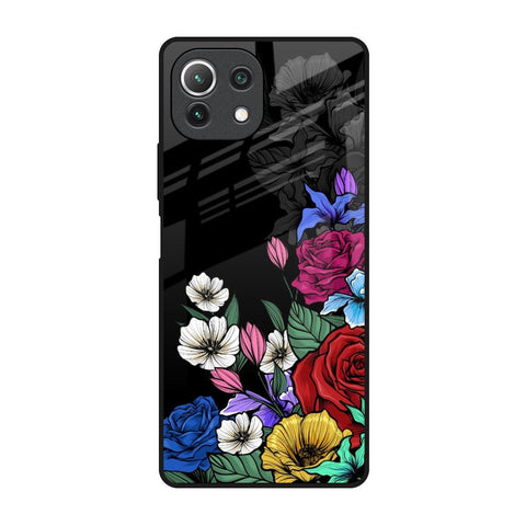 Rose Flower Bunch Art Mi 11 Lite Glass Back Cover Online