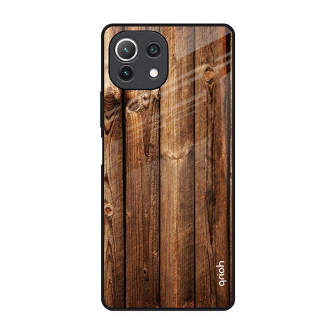 Timber Printed Mi 11 Lite Glass Back Cover Online