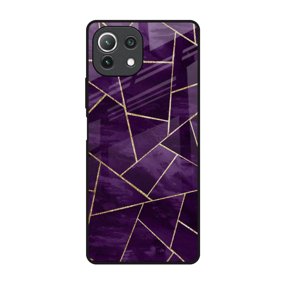Geometric Purple Mi 11 Lite Glass Back Cover Online