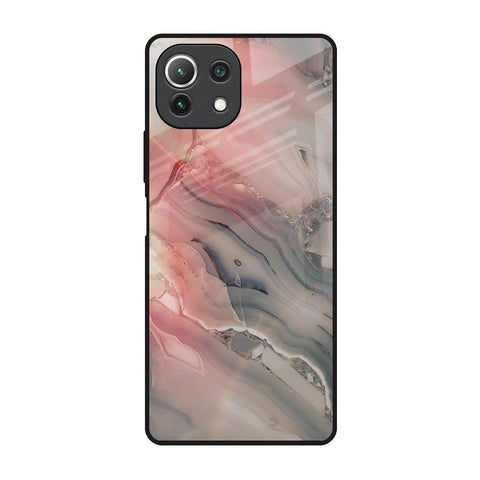 Pink And Grey Marble Mi 11 Lite Glass Back Cover Online