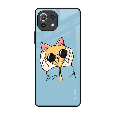 Adorable Cute Kitty Mi 11 Lite Glass Back Cover Online