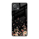 Floating Floral Print Mi 11 Lite Glass Back Cover Online