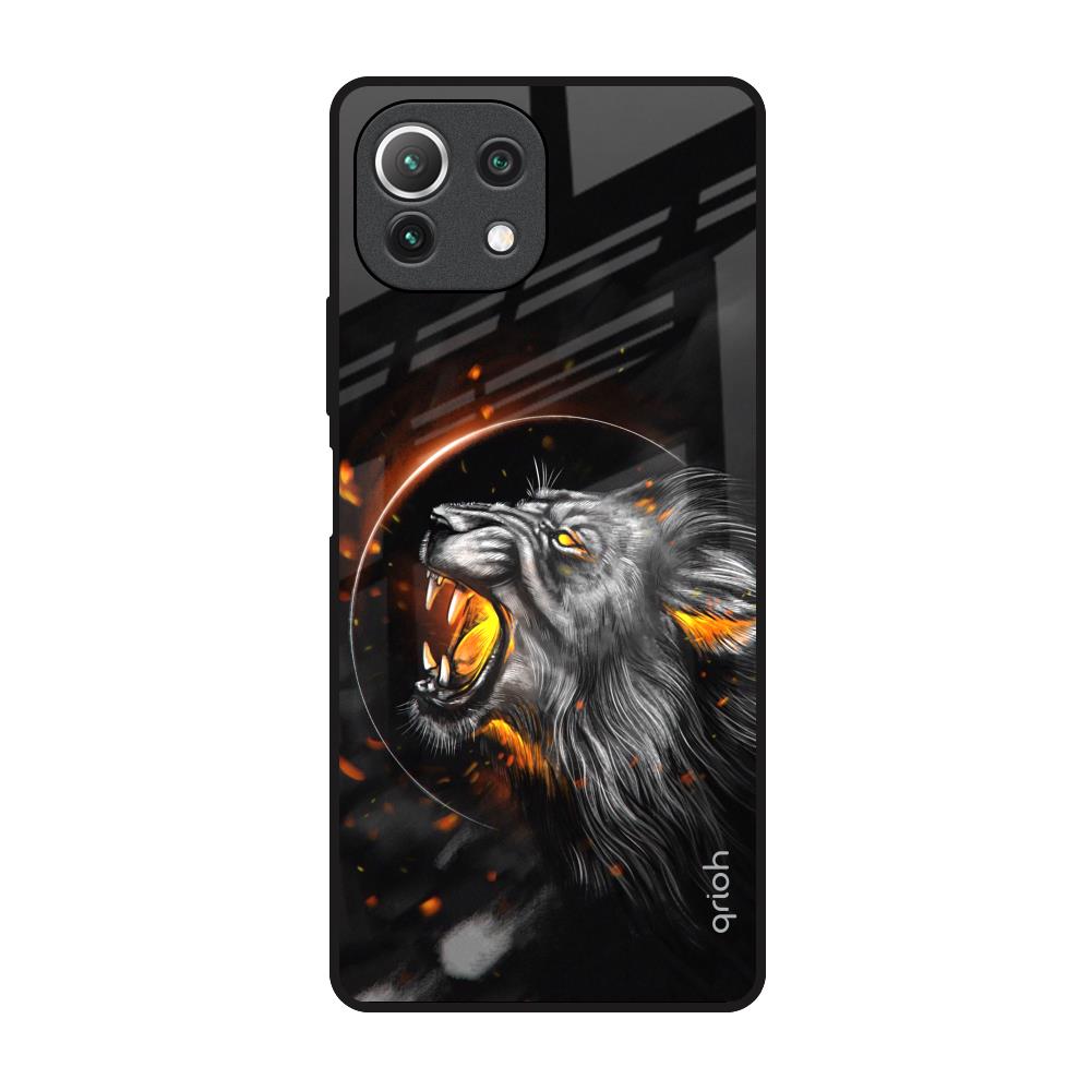 Aggressive Lion Mi 11 Lite Glass Back Cover Online