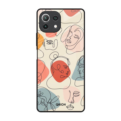 Abstract Faces Mi 11 Lite Glass Back Cover Online