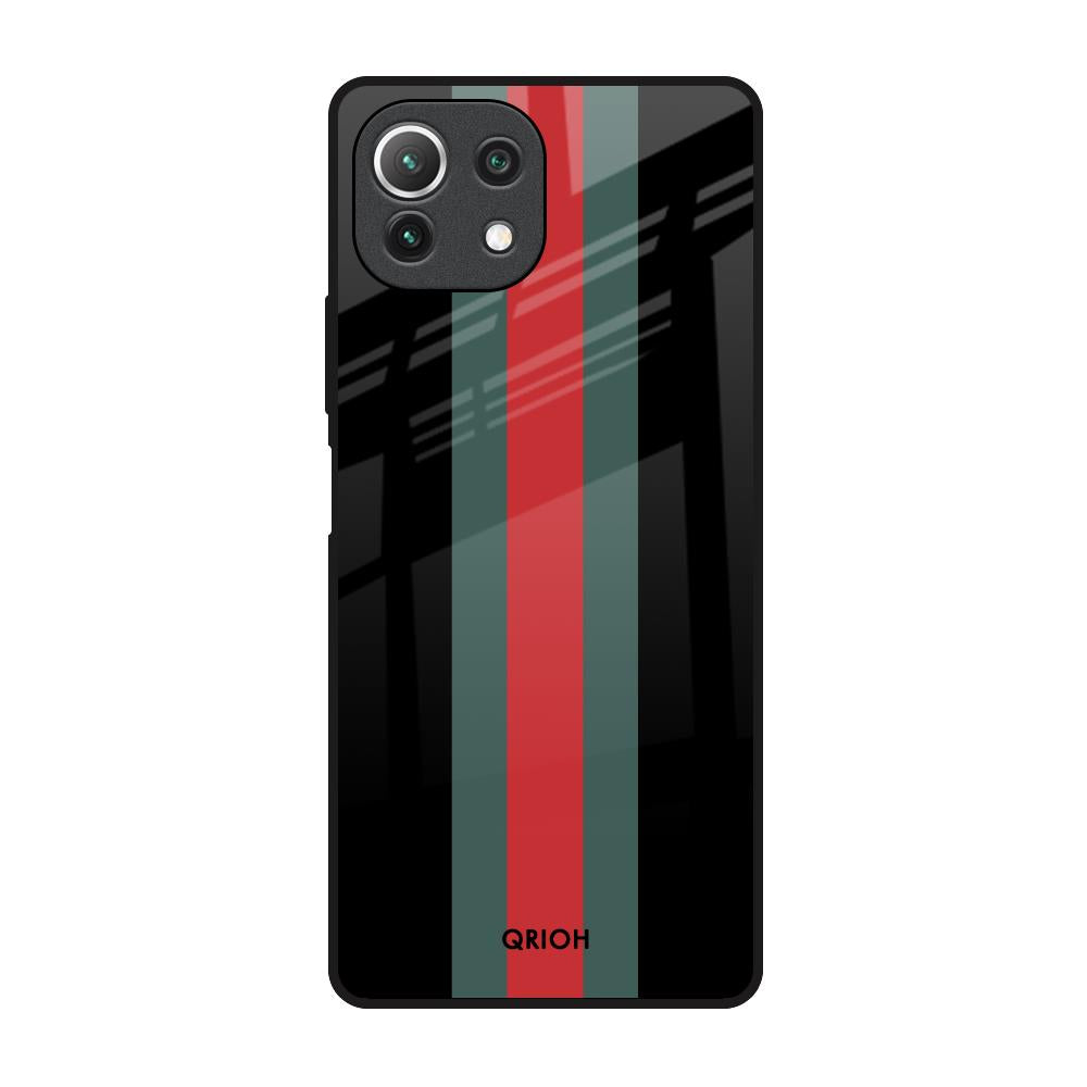 Vertical Stripes Mi 11 Lite Glass Back Cover Online