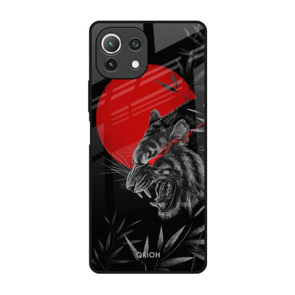 Red Moon Tiger Mi 11 Lite Glass Back Cover Online