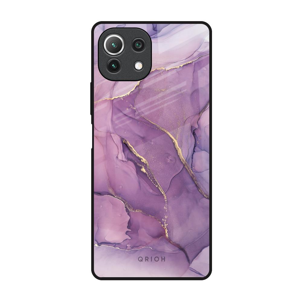 Purple Gold Marble Mi 11 Lite Glass Back Cover Online