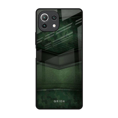 Green Leather Mi 11 Lite Glass Back Cover Online