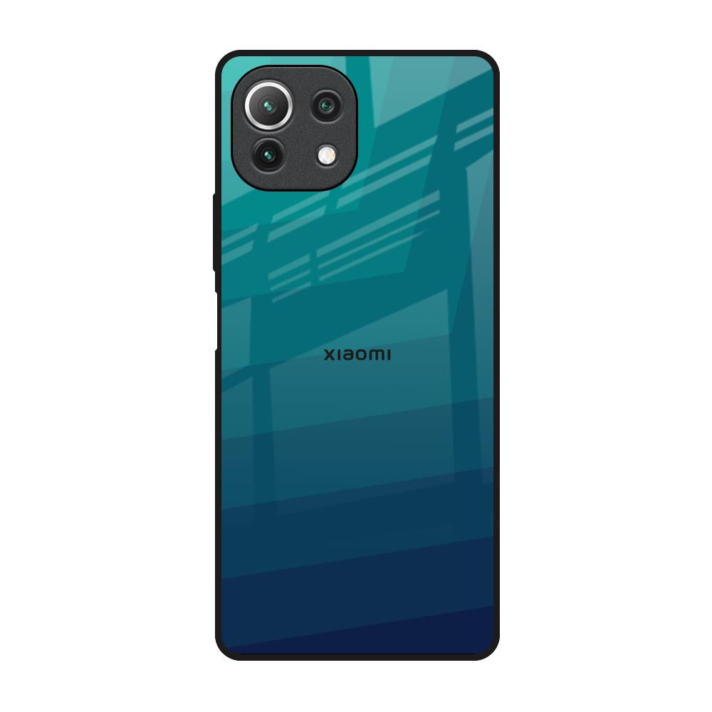 Green Triangle Pattern Mi 11 Lite Glass Back Cover Online
