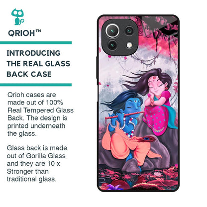Radha Krishna Art Glass Case for Mi 11 Lite