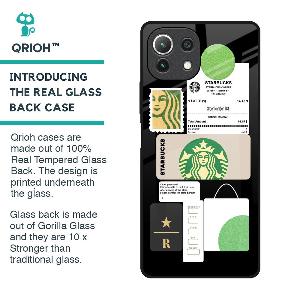 Coffee Latte Glass Case for Mi 11 Lite