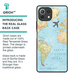 Travel Map Glass Case for Mi 11 Lite