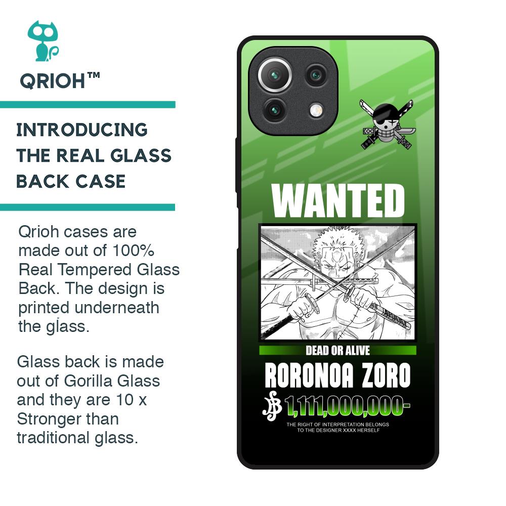 Zoro Wanted Glass Case for Mi 11 Lite