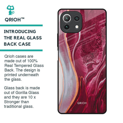 Crimson Ruby Glass Case for Mi 11 Lite