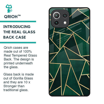 Abstract Green Glass Case For Mi 11 Lite