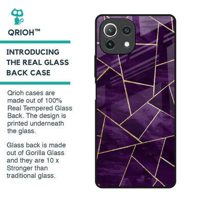 Geometric Purple Glass Case For Mi 11 Lite