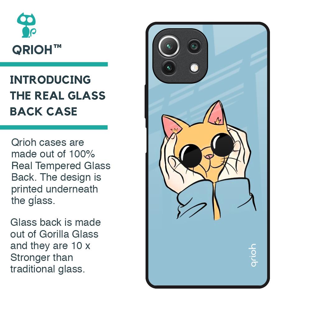 Adorable Cute Kitty Glass Case For Mi 11 Lite