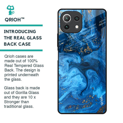 Gold Sprinkle Glass Case for Mi 11 Lite