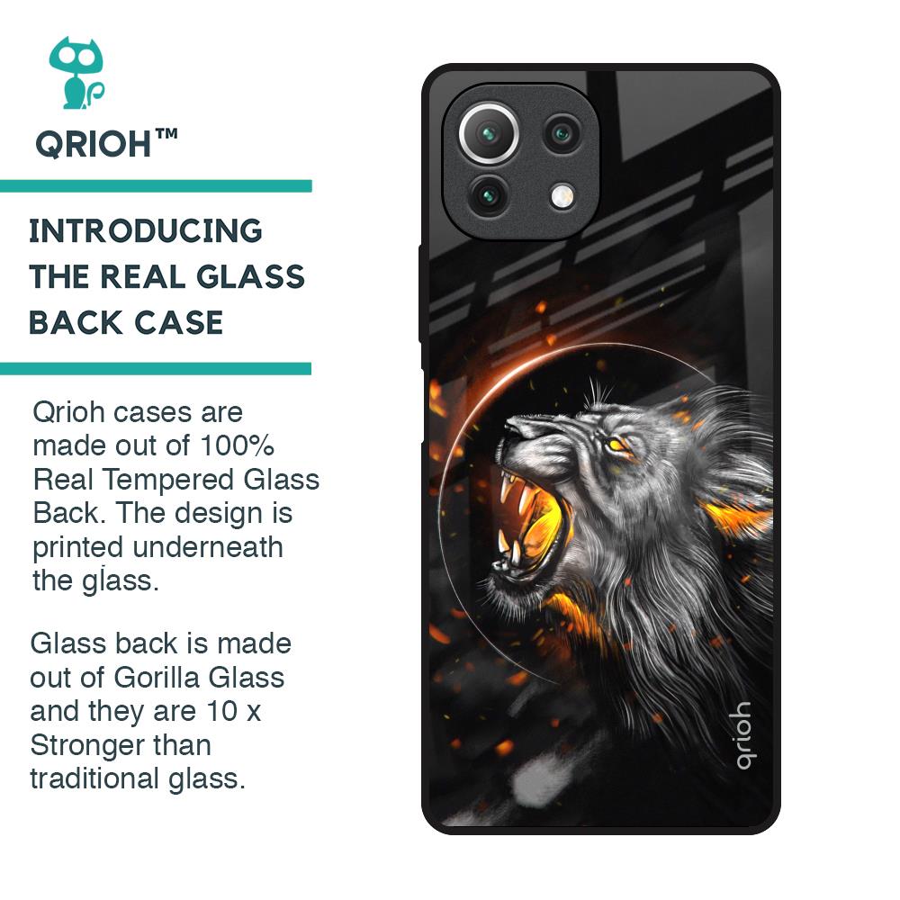 Aggressive Lion Glass Case for Mi 11 Lite