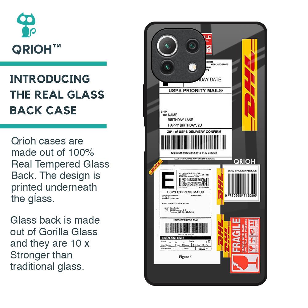 Cool Barcode Label Glass Case For Mi 11 Lite
