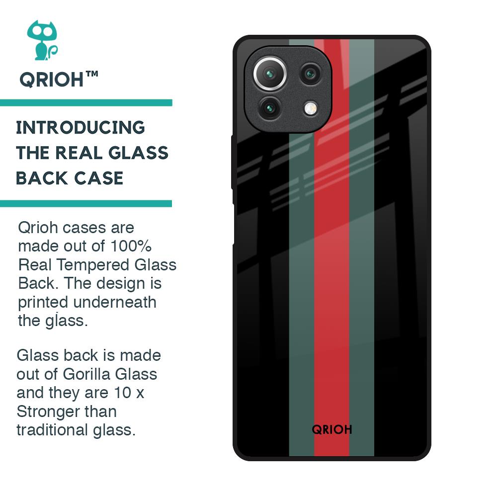 Vertical Stripes Glass Case for Mi 11 Lite