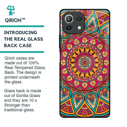 Elegant Mandala Glass Case for Mi 11 Lite