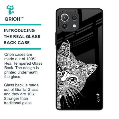 Kitten Mandala Glass Case for Mi 11 Lite
