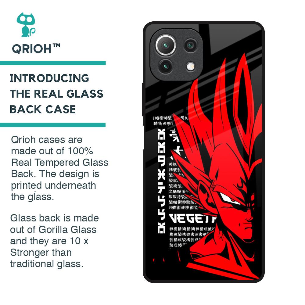 Red Vegeta Glass Case for Mi 11 Lite