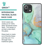 Green Marble Glass Case for Mi 11 Lite