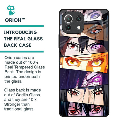 Anime Eyes Glass Case for Mi 11 Lite