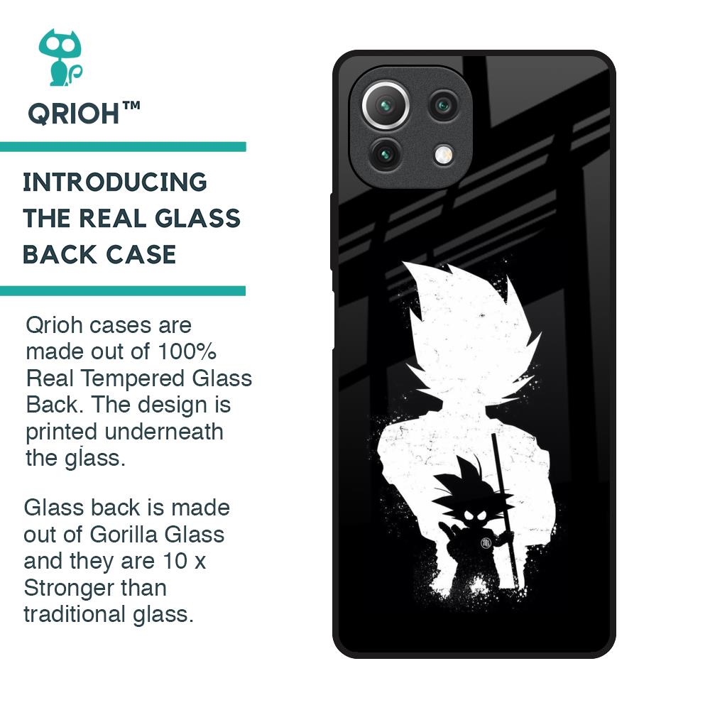 Monochrome Goku Glass Case for Mi 11 Lite