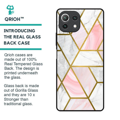 Geometrical Marble Glass Case for Mi 11 Lite