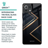 Sleek Golden & Navy Glass Case for Mi 11 Lite