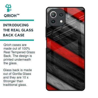 Soft Wooden Texture Glass Case for Mi 11 Lite