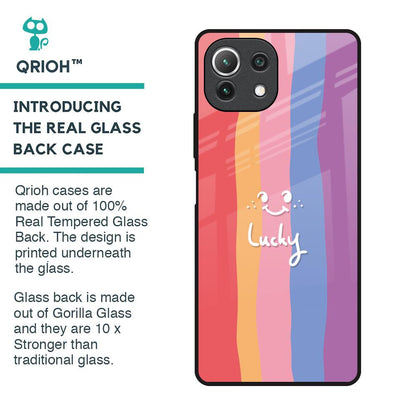 Lucky Abstract Glass Case for Mi 11 Lite