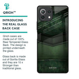 Green Leather Glass Case for Mi 11 Lite