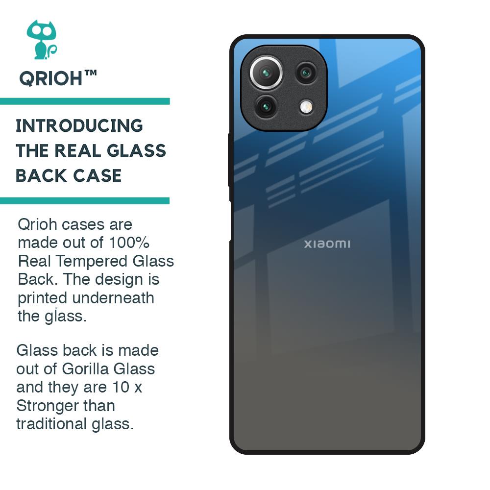 Blue Grey Ombre Glass Case for Mi 11 Lite