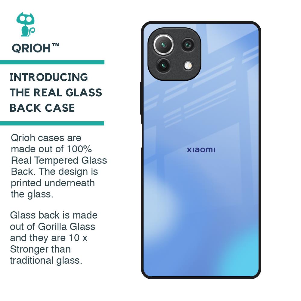 Vibrant Blue Texture Glass Case for Mi 11 Lite