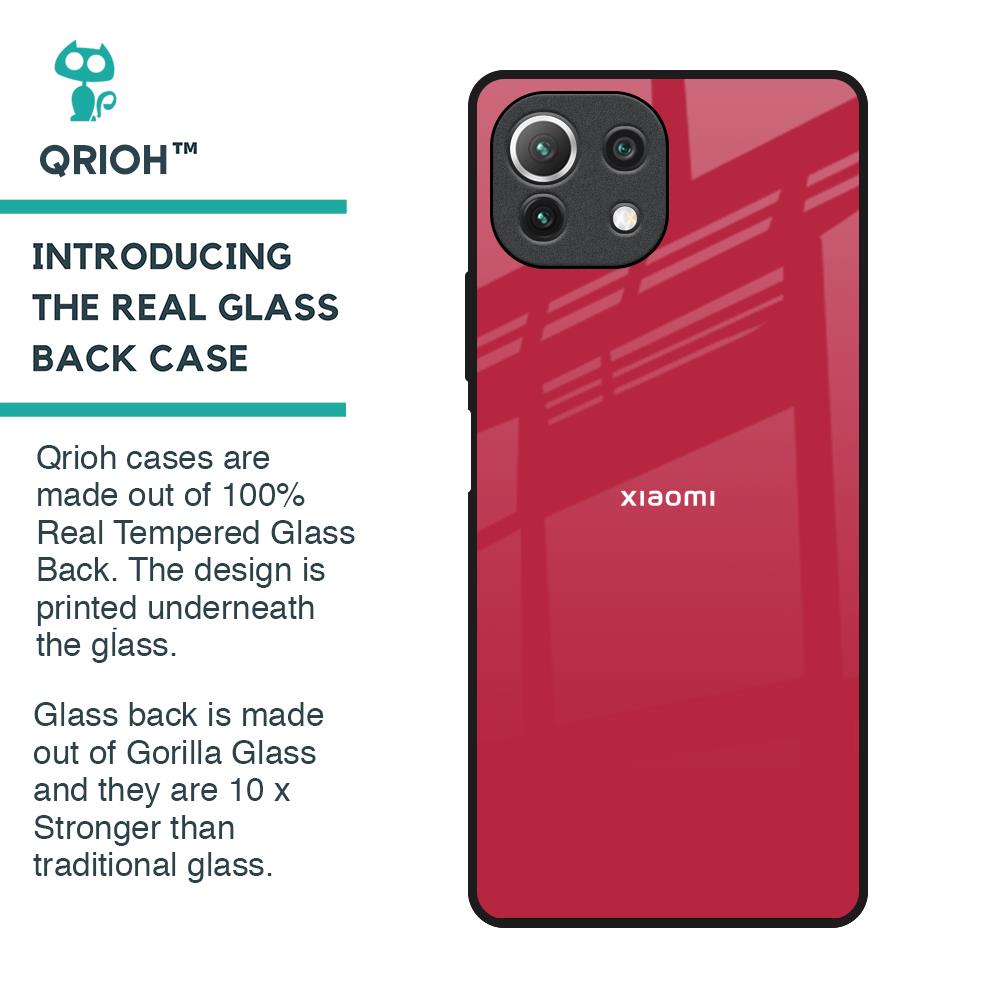 Solo Maroon Glass case for Mi 11 Lite