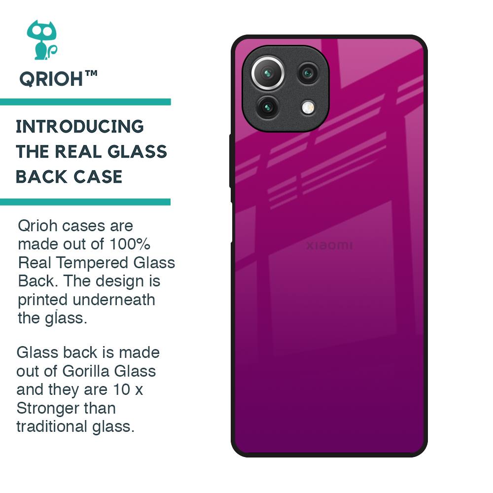 Magenta Gradient Glass Case For Mi 11 Lite