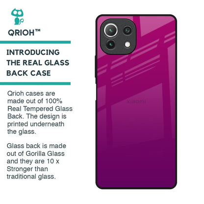 Magenta Gradient Glass Case For Mi 11 Lite