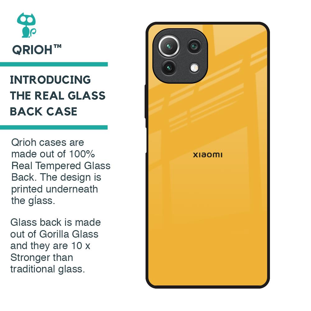 Fluorescent Yellow Glass case for Mi 11 Lite
