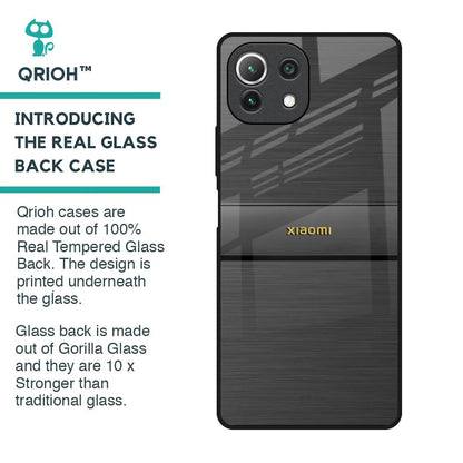 Grey Metallic Glass Case For Mi 11 Lite