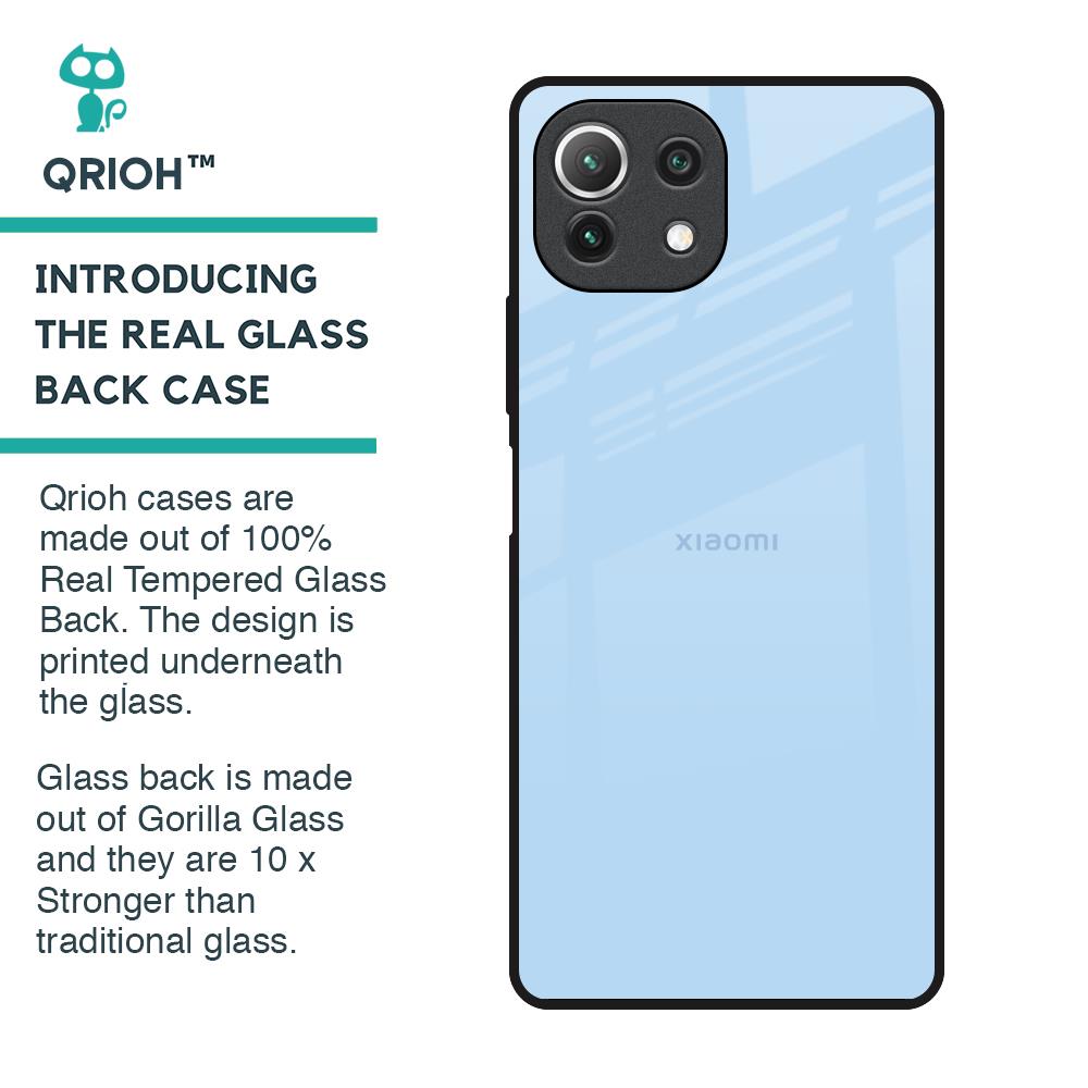 Pastel Sky Blue Glass Case for Mi 11 Lite
