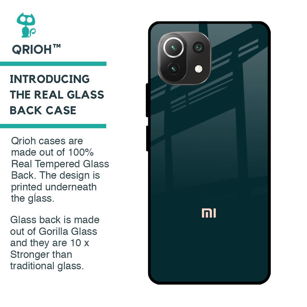 Hunter Green Glass Case For Mi 11 Lite