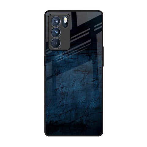 Dark Blue Grunge Oppo Reno6 Pro Glass Back Cover Online