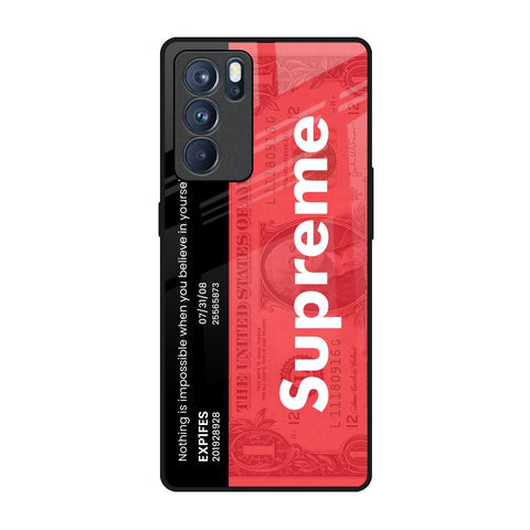 Supreme Ticket Oppo Reno6 Pro Glass Back Cover Online