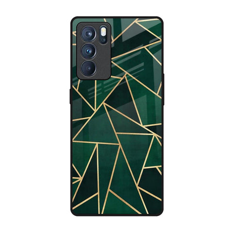 Abstract Green Oppo Reno6 Pro Glass Back Cover Online